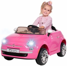 Kinder Elektroauto Fiat 500 pink