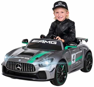 Kinder Elektroauto Mercedes GT4 AMG Silber